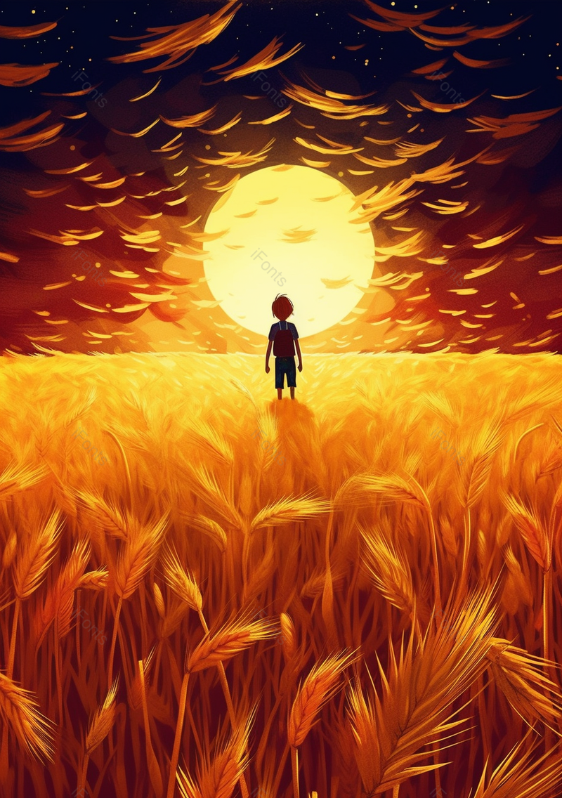 日漫手绘夜晚背影节气芒种插画背景,插画/手绘图,插画/手绘图库,插画/手绘图下载,插画/手绘